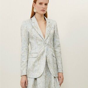 NWT Karen Millen Tailored Jacquard Single Breasted Jacket